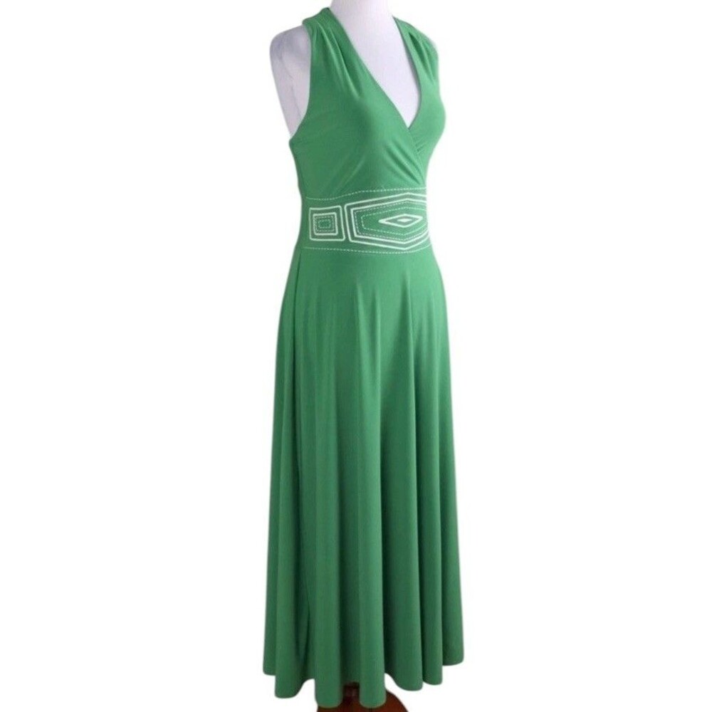 WHITE HOUSE BLACK MARKET NWT $170 Embroidered Waist Midi Halter Dress Size 14